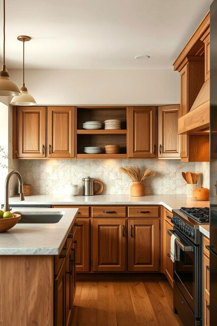 Embracing Neutral Countertop Tones - 22 what color countertops go with oak cabinets