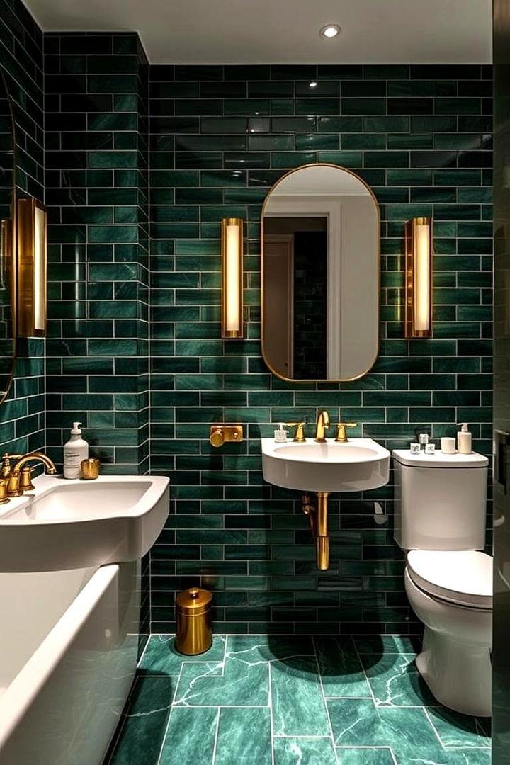 Emerald Elegance Showcase - 22 Green Tile Bathroom Ideas