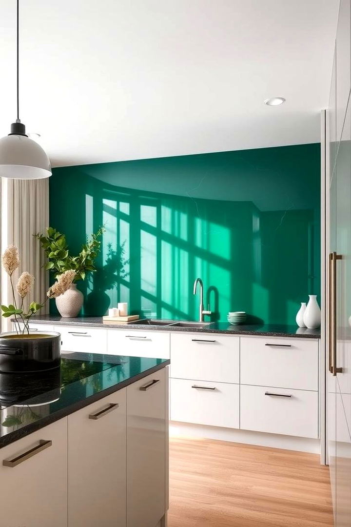 Emerald Green Accent Walls - 22 Emerald Green Kitchen Ideas