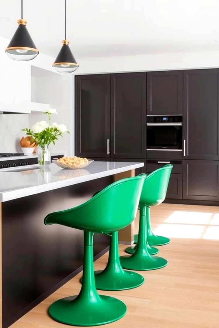 Emerald Green Bar Stools - 22 Emerald Green Kitchen Ideas