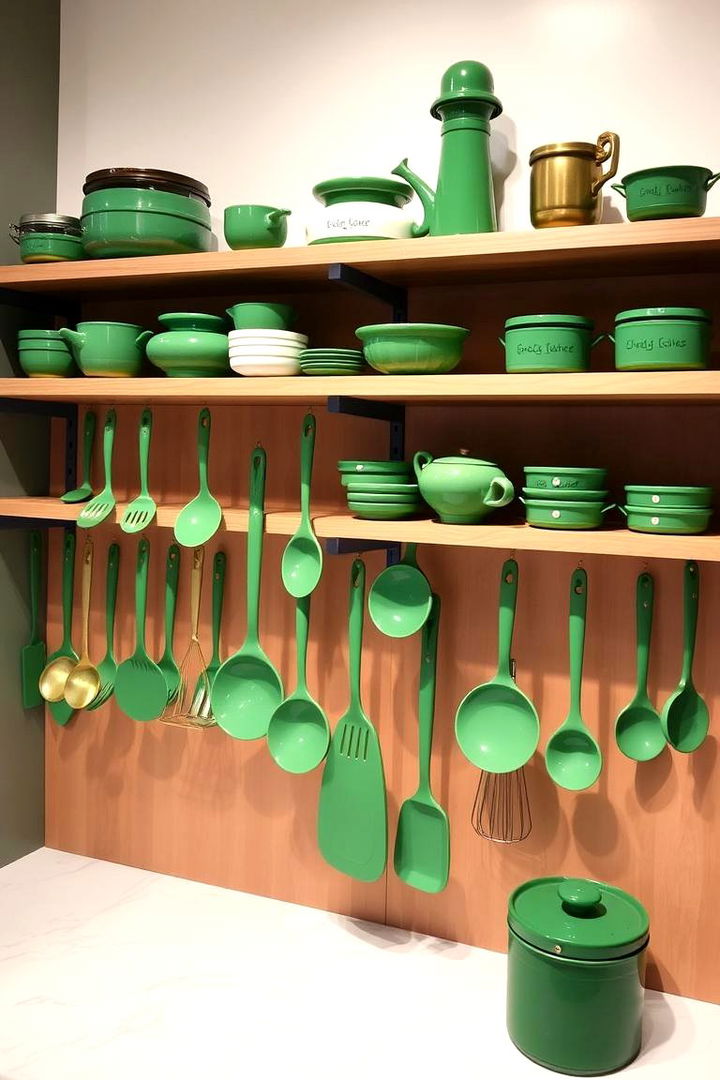 Emerald Green Kitchen Tools Display - 22 Emerald Green Kitchen Ideas