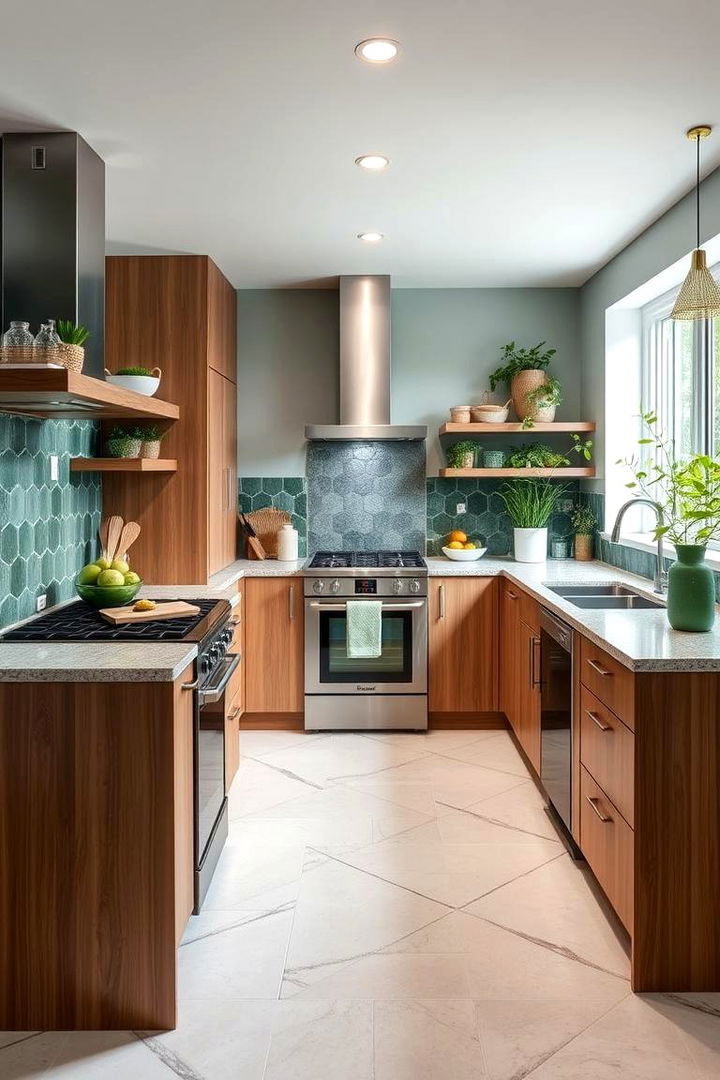 Emerald Green Sustainable Kitchen Touches - 22 Emerald Green Kitchen Ideas