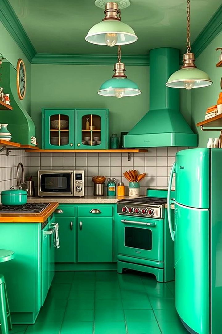 Emerald Green Vintage Kitchen Decor - 22 Emerald Green Kitchen Ideas