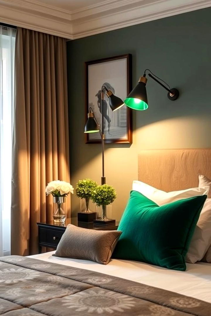 Emerald Lighting Ambience - 22 Emerald Green Bedroom Ideas