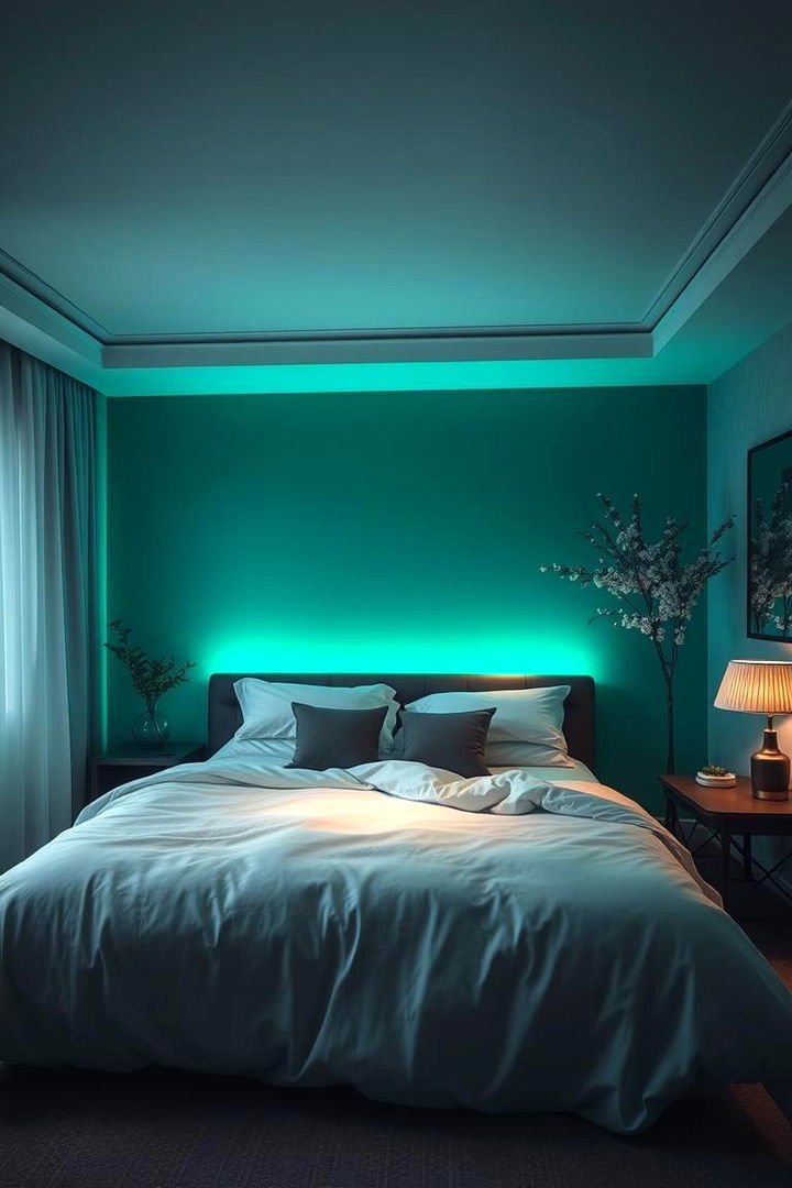 Emerald Mood Lighting Settings - 22 Emerald Green Bedroom Ideas