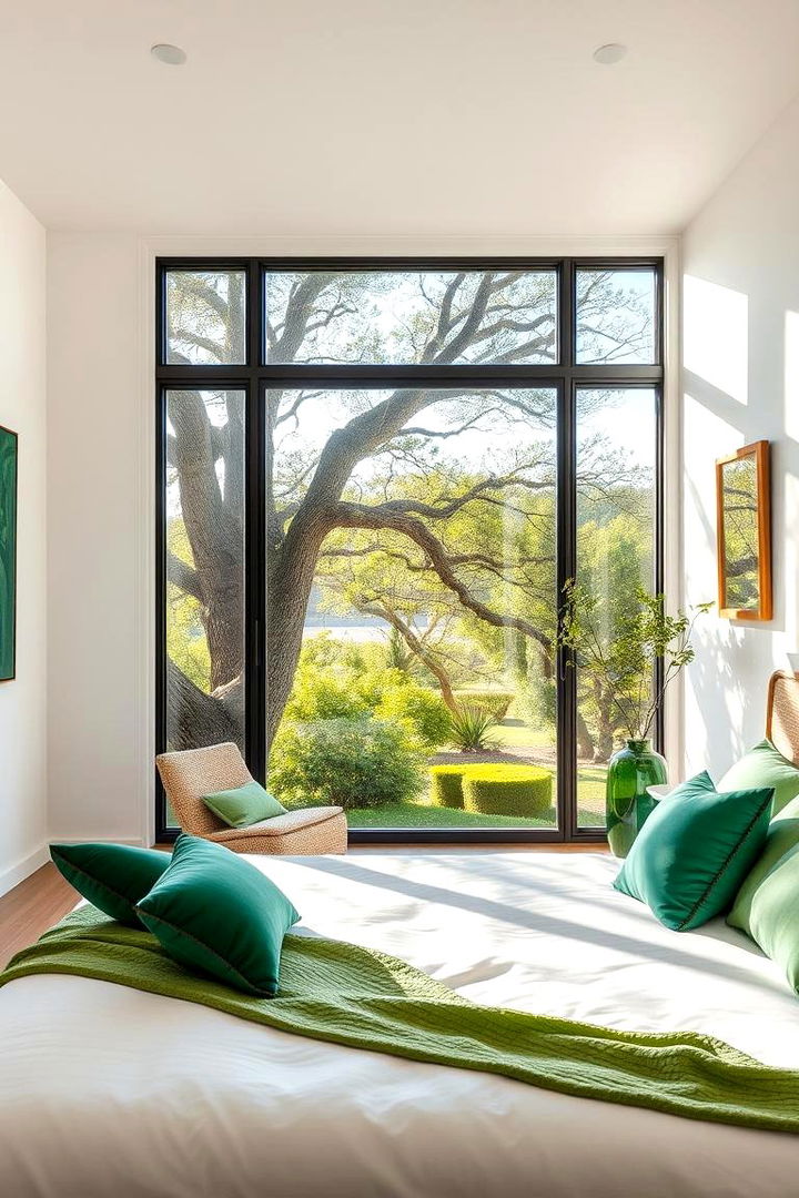 Emerald Outdoor Views in Bedroom - 22 Emerald Green Bedroom Ideas