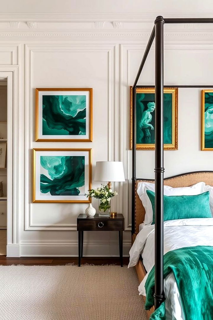 Emerald Themed Artworks - 22 Emerald Green Bedroom Ideas