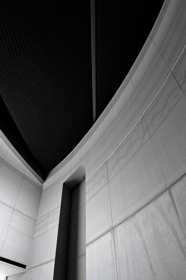 Emphasis on Architectural Lines - 22 Black Ceiling With Grey Walls