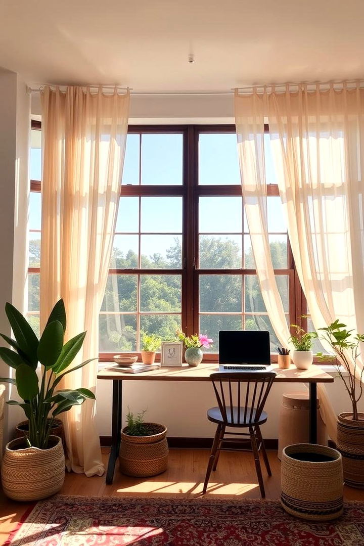 Emphasis on Natural Light - 22 Bohemian Home Office Ideas