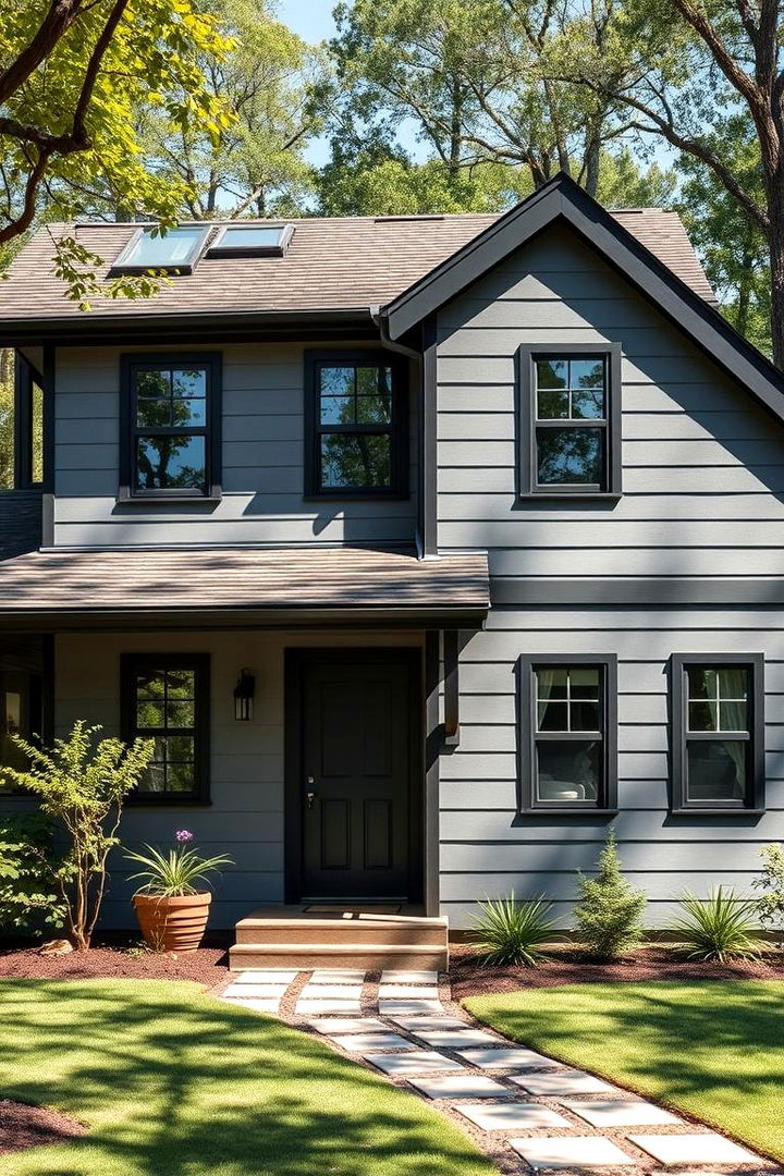 Emphasis on Sustainability - 22 Grey House With Black Trim