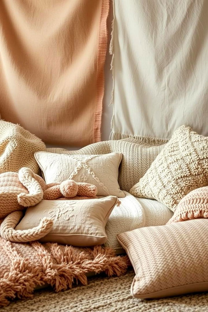 Emphasize Soft Textural Layering - 22 Cottagecore Bedroom Ideas