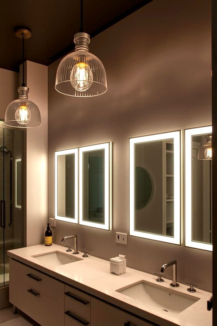 Emphasizing Bold Lighting Solutions - 22 Masculine Bathroom Ideas