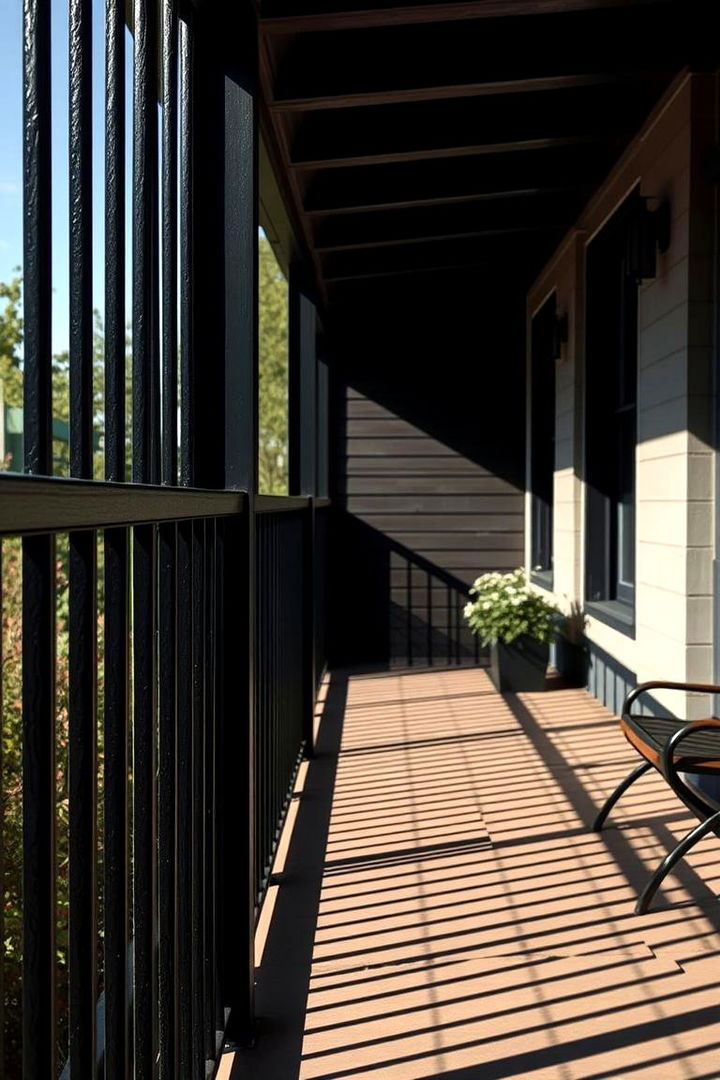 Emphasizing Texture and Shadow - 22 black deck railing ideas