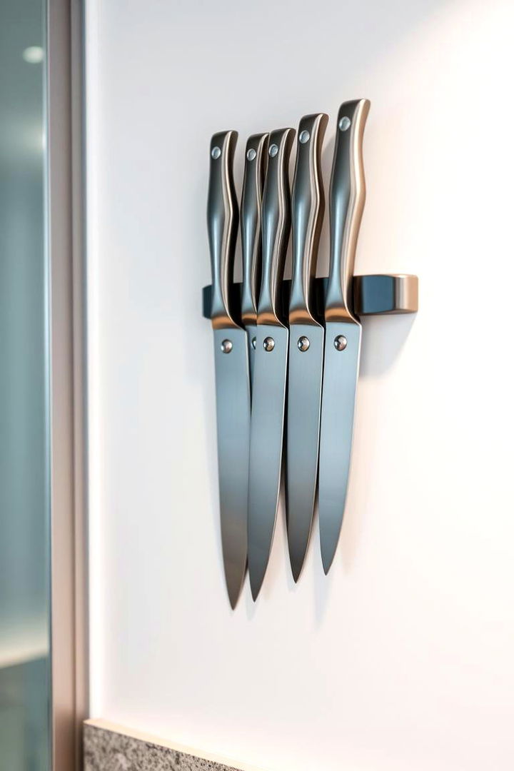 Employ Magnetic Knife Holders - 22 Kitchen Cabinet Organization Ideas