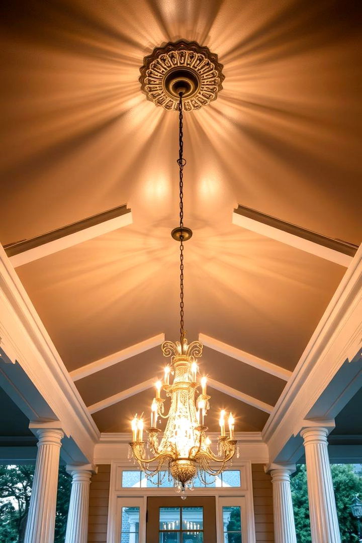 Enchanted Chandelier Glimmer - 22 Porch Ceiling Ideas