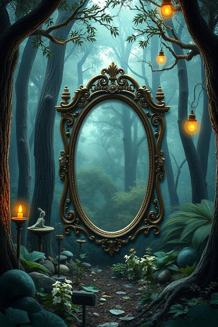 Enchanted Forest Mirror Display - 22 Garden Mirror Ideas