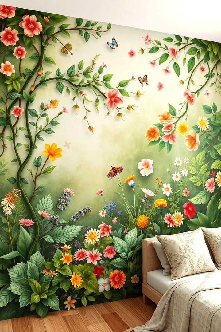 Enchanted Garden - 22 Bathroom Mural Ideas