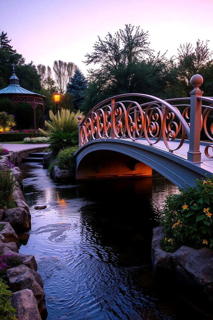Enchanting Bridge Over Stream - 22 Garden Focal Point Ideas