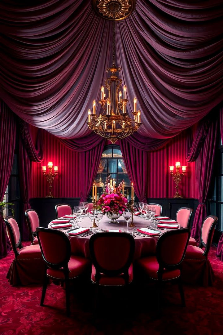 Enchanting Color Palettes and Dramatic Drapery - 22 Luxury Dining Room Ideas