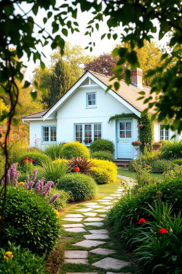 Enchanting Exterior Gardens - 22 light blue house exterior ideas