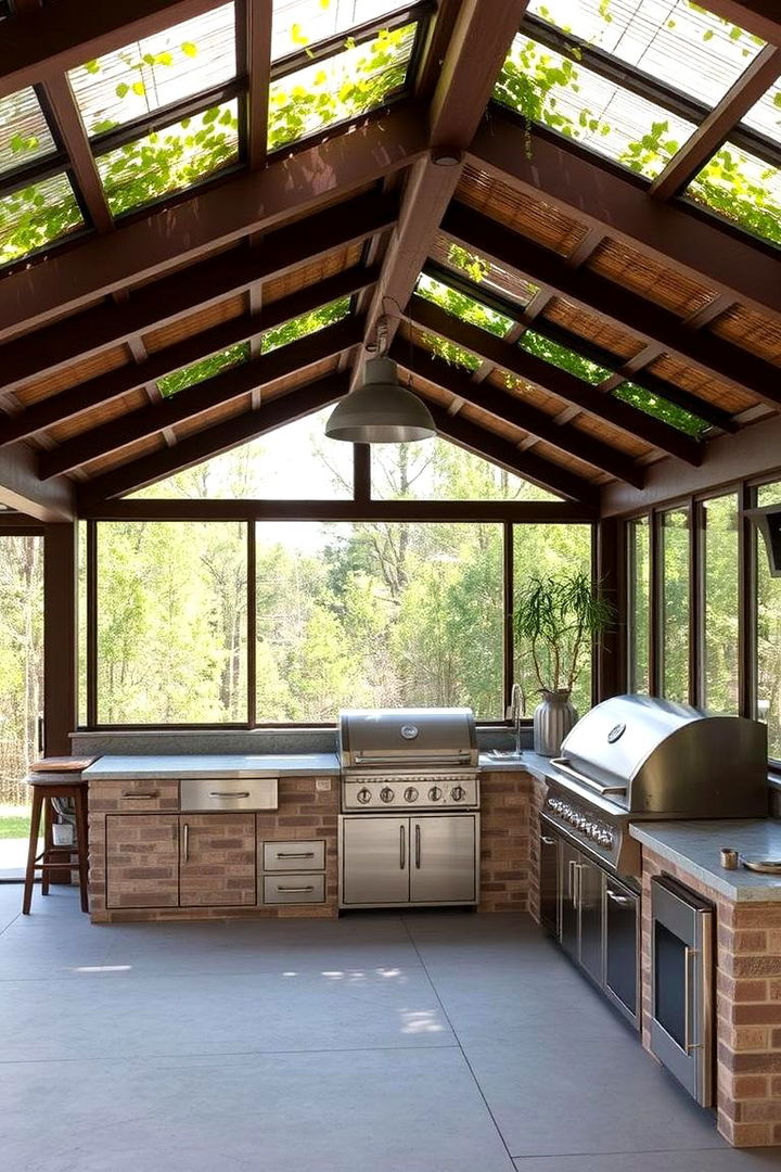 Enclosed Outdoor Kitchen BBQ - 22 bbq area ideas