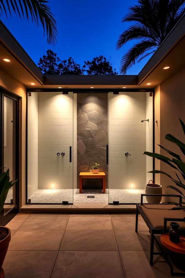 Enclosed Patio Shower Retreat - 22 Outdoor Shower Ideas