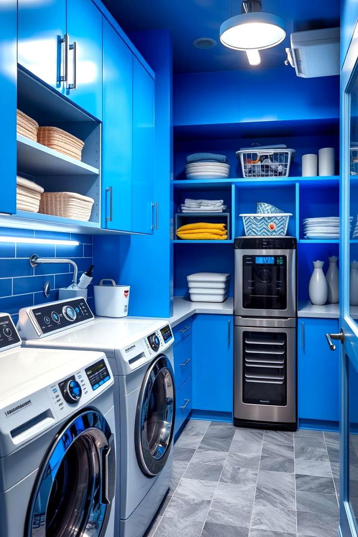 Energetic Blue Boost - 22 Blue Laundry Room Ideas