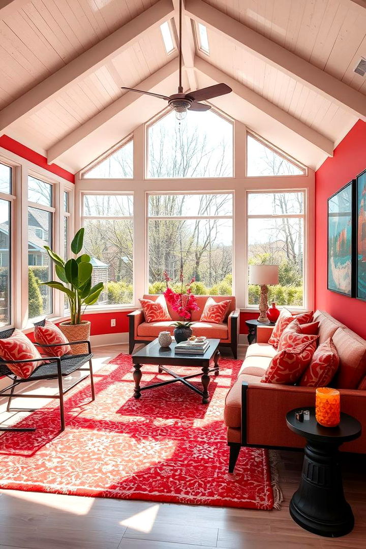 Energetic Coral Burst - 22 Sunroom Color Ideas