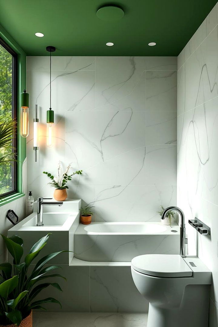 Energetic Green Details - 22 Colorful Bathroom Ideas