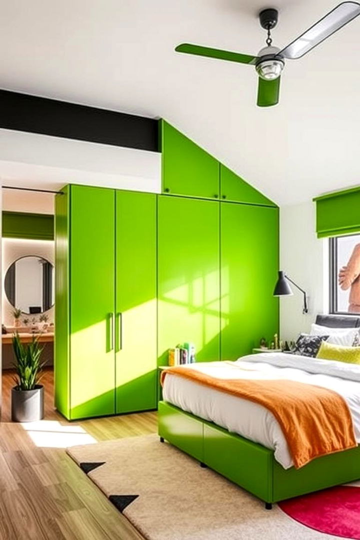 Energetic Green Fusion - 22 Green Panelling Bedroom Ideas