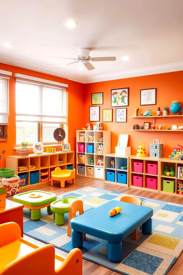 Energetic Orange Playroom Design - 22 Orange Room Ideas