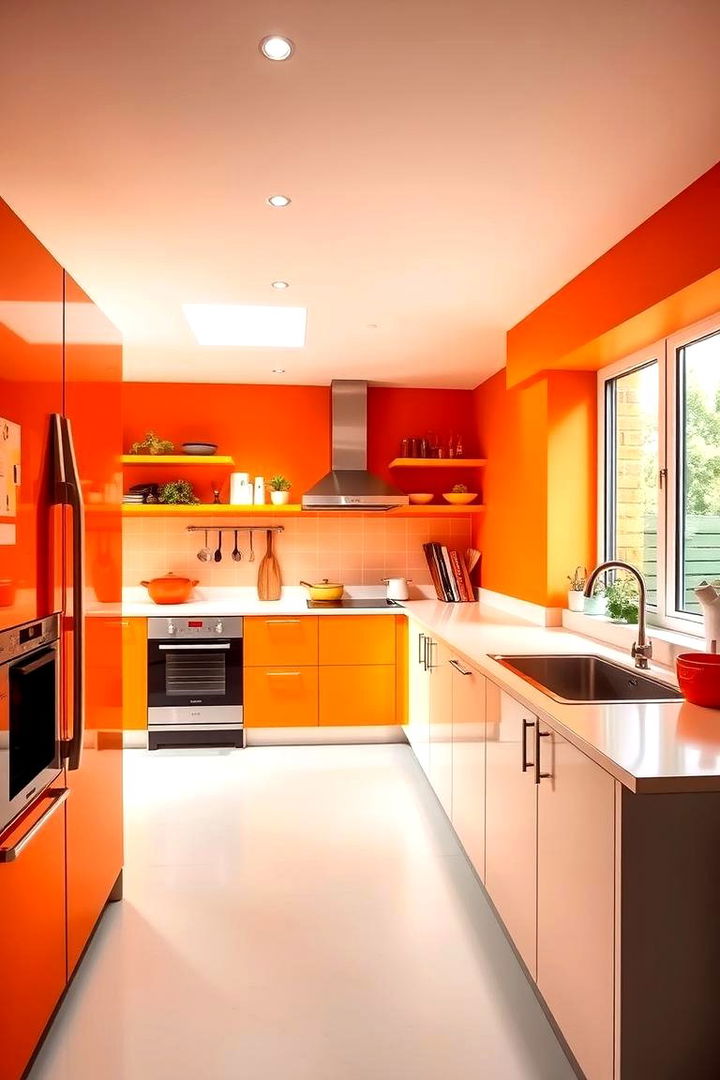 Energetic Orange Vibrancy in Kitchens - 22 Monochromatic Color Schemes for Rooms