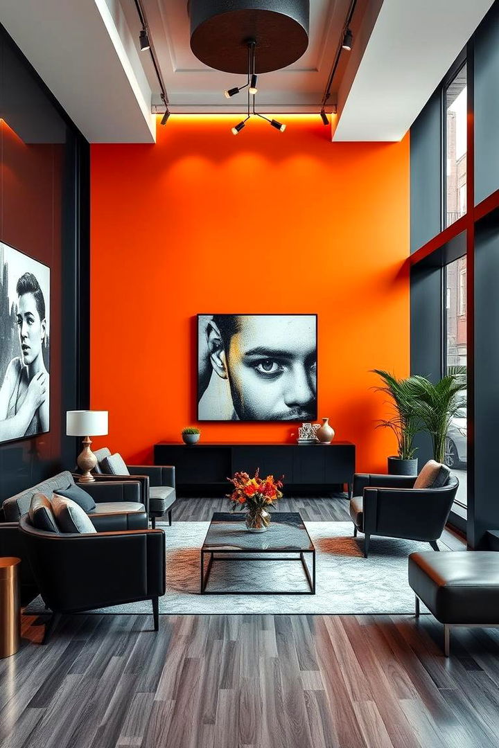 Energetic Urban Accent Impact - 22 Orange Accent Wall Ideas