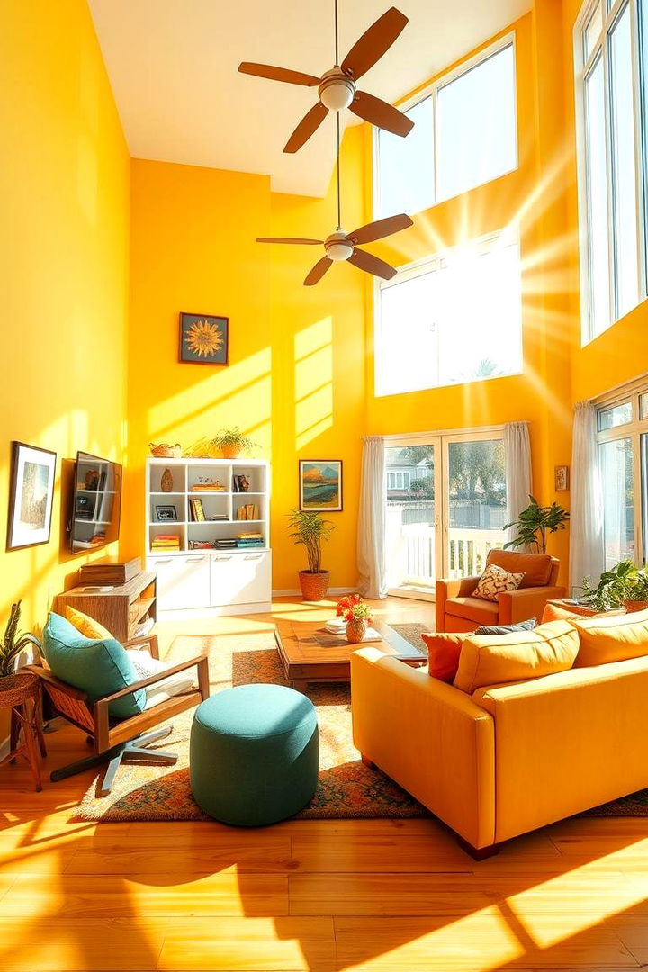 Energizing Yellows Cheerful Glow - 22 Living Room Paint Colors