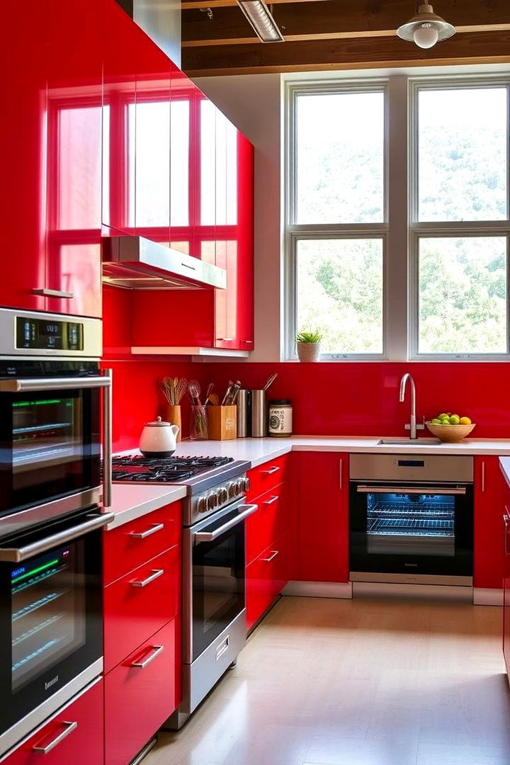 Energy Efficient Appliances Integration - 22 Red Kitchens