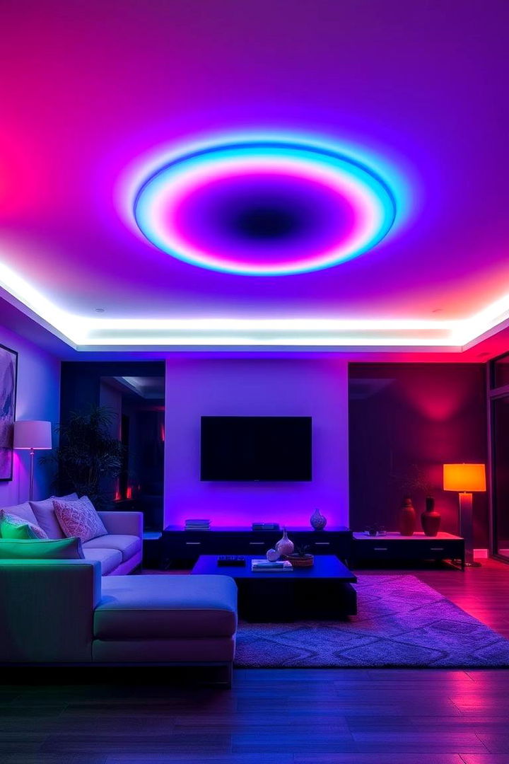 Energy Efficient Color Changing LEDs - 22 Living Room Lighting Ideas