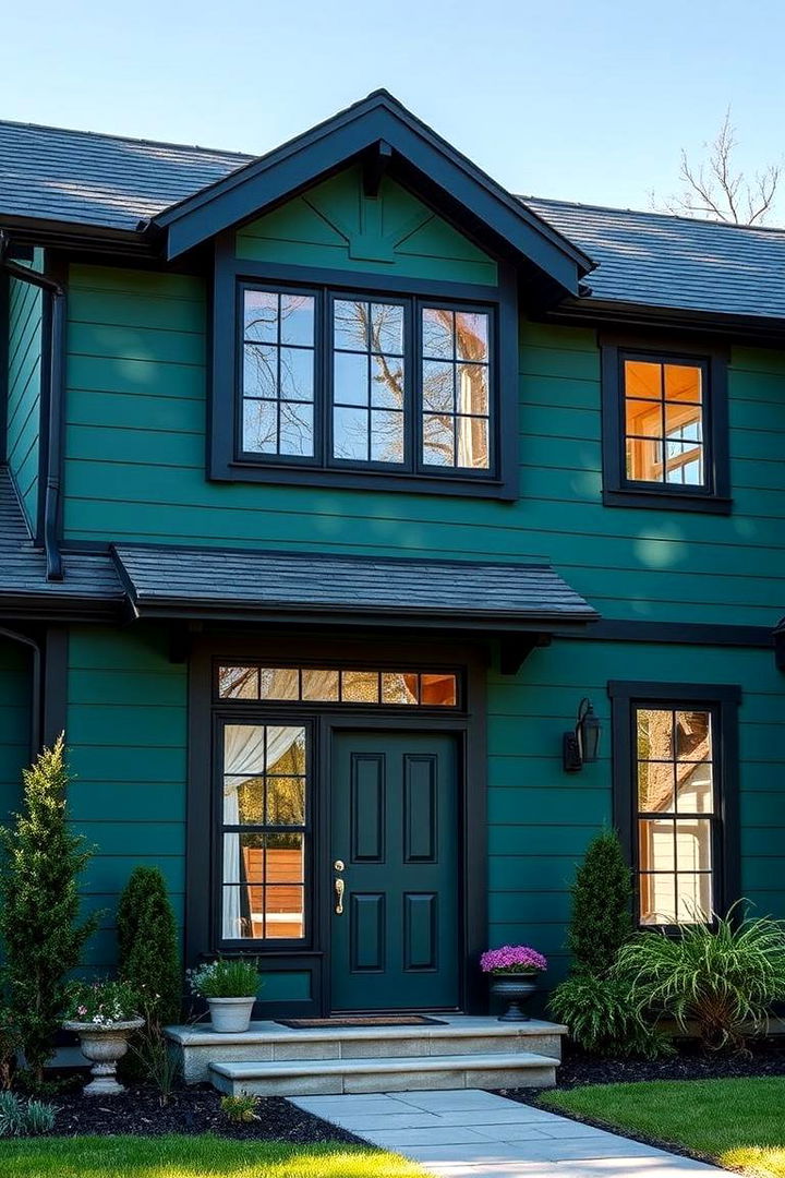 Energy Efficient Design - 22 Forest Green House With Black Trim