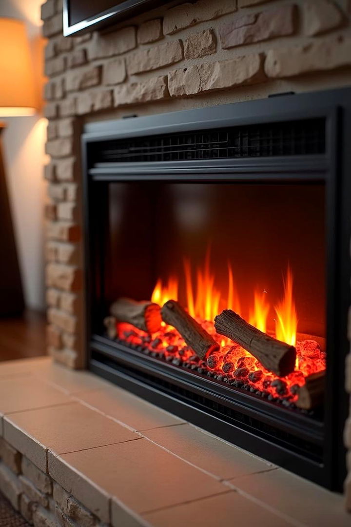 Energy Efficient Electric Flares - 22 Basement Fireplace Ideas