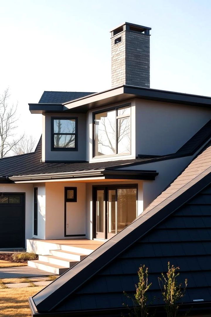 Energy Efficient Masterpiece - 22 Exterior Home with a Black Roof Ideas