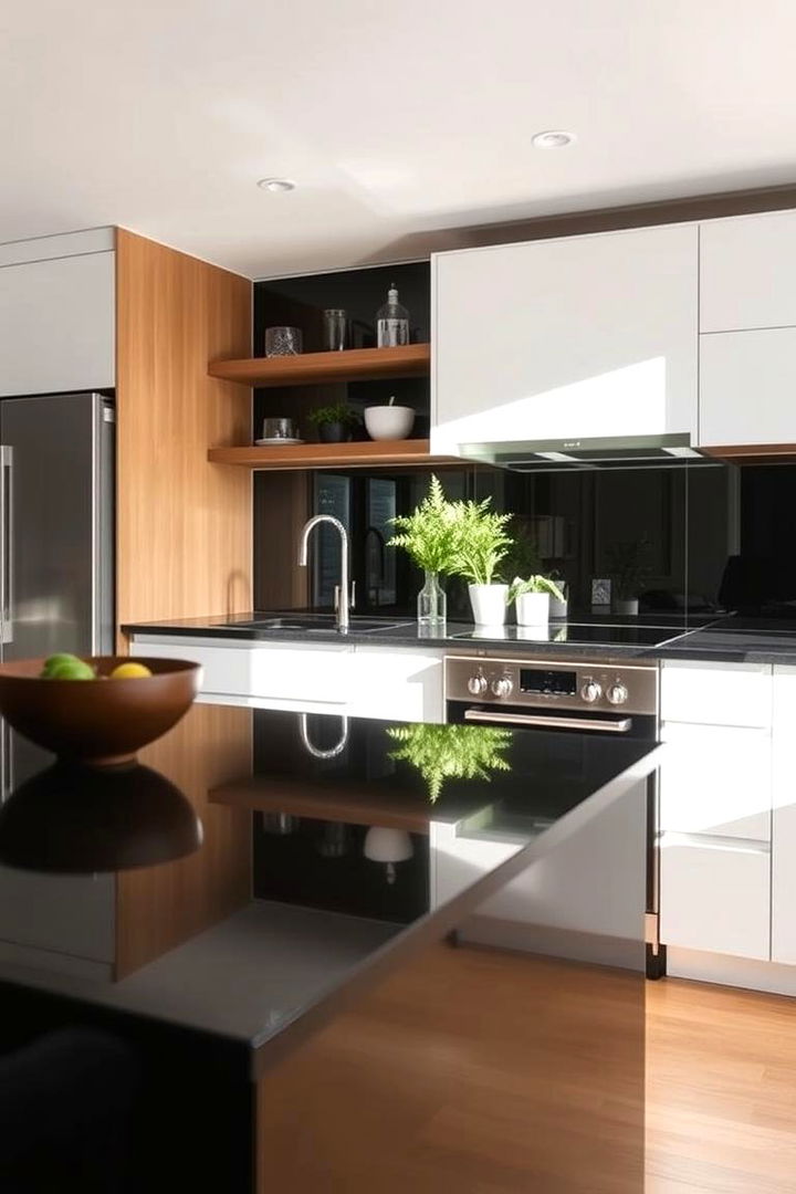 Energy Efficient Reflections - 22 Kitchen With Black Backsplash