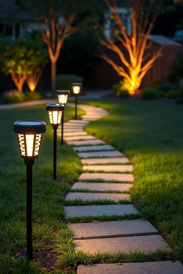 Energy Efficient Solar Garden Lights - 22 Cheap Backyard Makeover Ideas