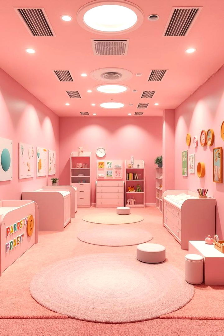 Engaging Interactive Areas - 22 Pink Nursery Ideas