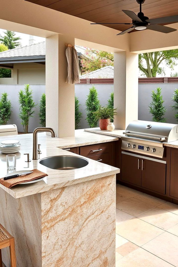 Engineered Stone Countertops - 22 Types of Outdoor Kitchen Countertops