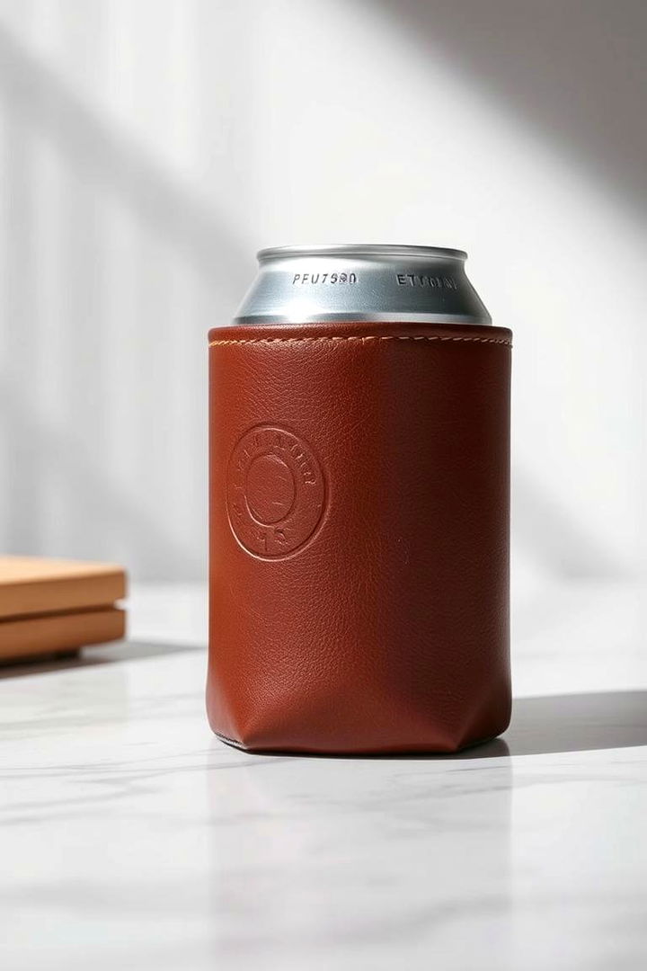 Engravable Leather Finish Koozie - 22 Wedding Koozie Ideas