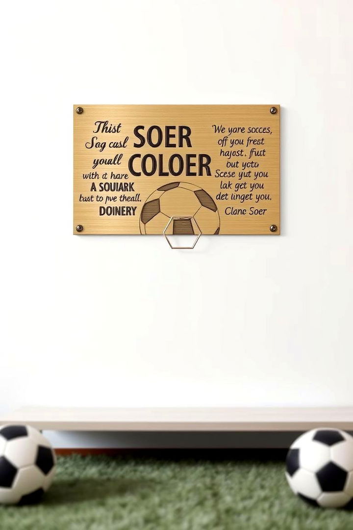 Engraved Soccer Wall Art - 22 Soccer Themed Bedroom Ideas