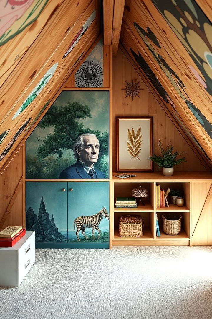 Enhance with Functional Artwork - 22 Low Ceiling Small Attic Room Ideas