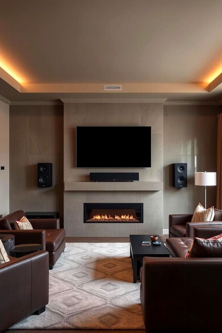 Enhanced Acoustic Experiences - 22 Linear Fireplace Ideas With Tv Above
