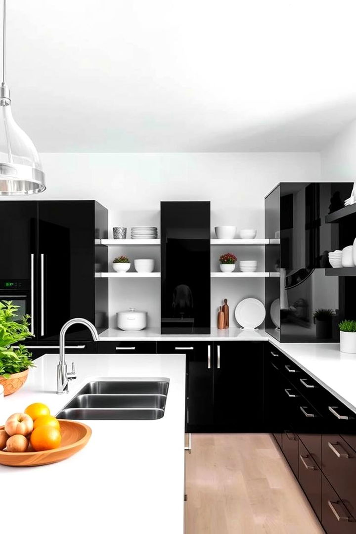 Enhanced Culinary Efficiency and Workflow - 22 Black Kitchen Cabinets With White Countertops