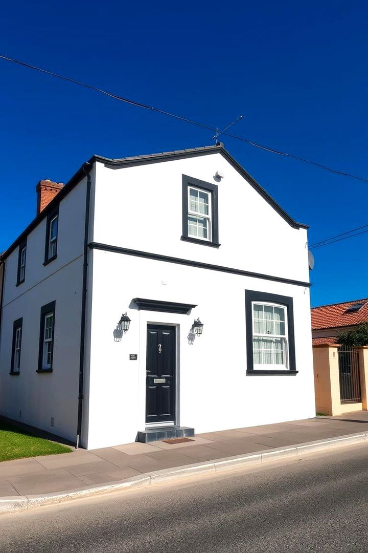 Enhanced Curb Appeal - 22 single story white house black trim