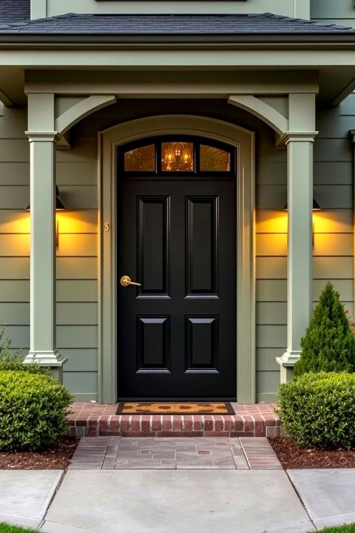 Enhanced Curb Appeal and First Impressions - 22 Sage Green House With Black Door